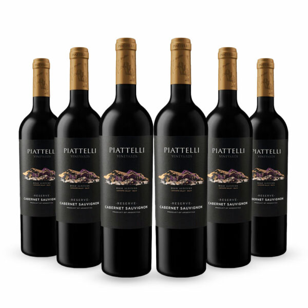 Sixpack Vino tinto Piattelli reserva cabernet sauvignon. Argentina