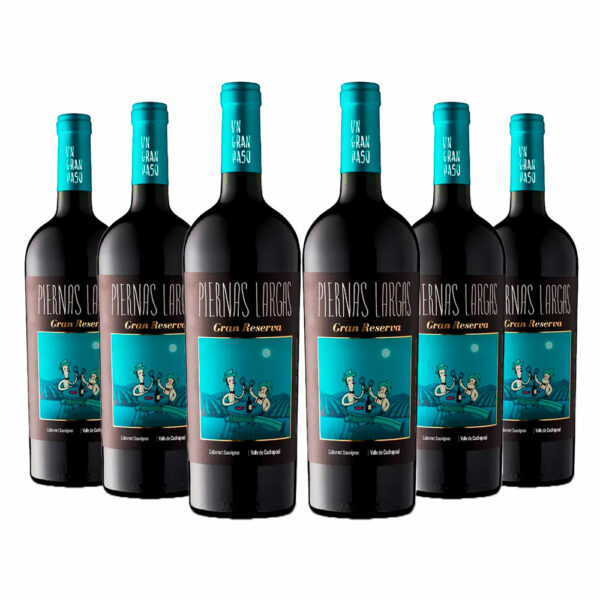 Sixpack Vino tinto Piernas Largas gran reserva cabernet sauvignon. Chile