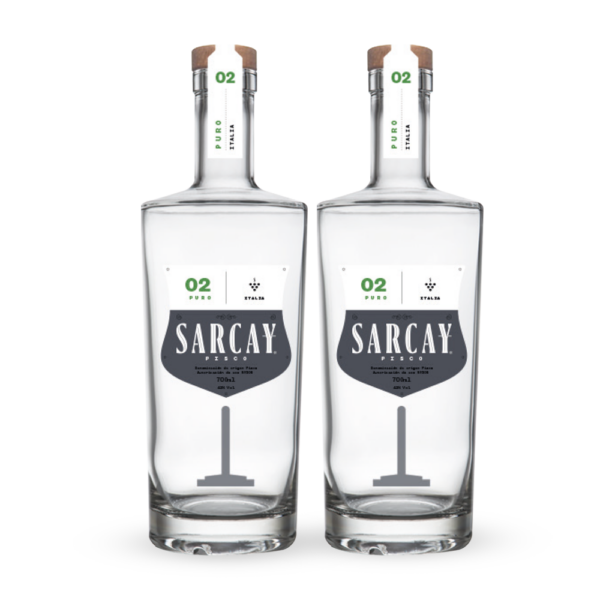 Duopack Pisco Sarcay Línea 3 reserva acholado 700 ml. Perú