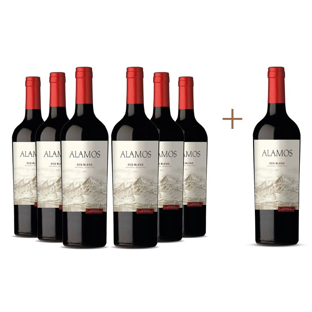 Promo 6 + 1 Vino tinto Álamos red blend. Argentina