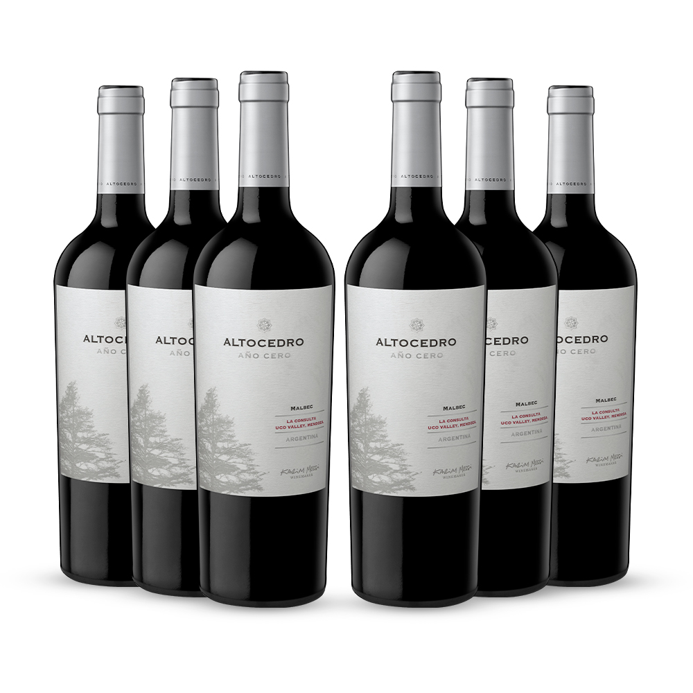 Sixpack Vino tinto Altocedro Año Cero malbec by Karim Mussi, Argentina