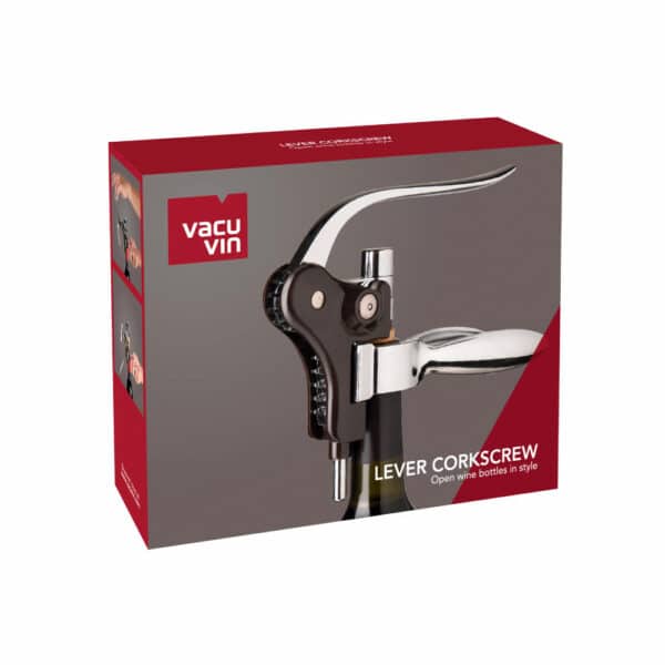 Sacacorcho de palanca negro Vacuvin