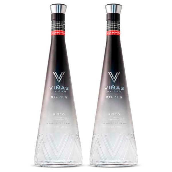 Duopack Pisco Viñas de Oro Silver puro quebranta 700ml. Perú