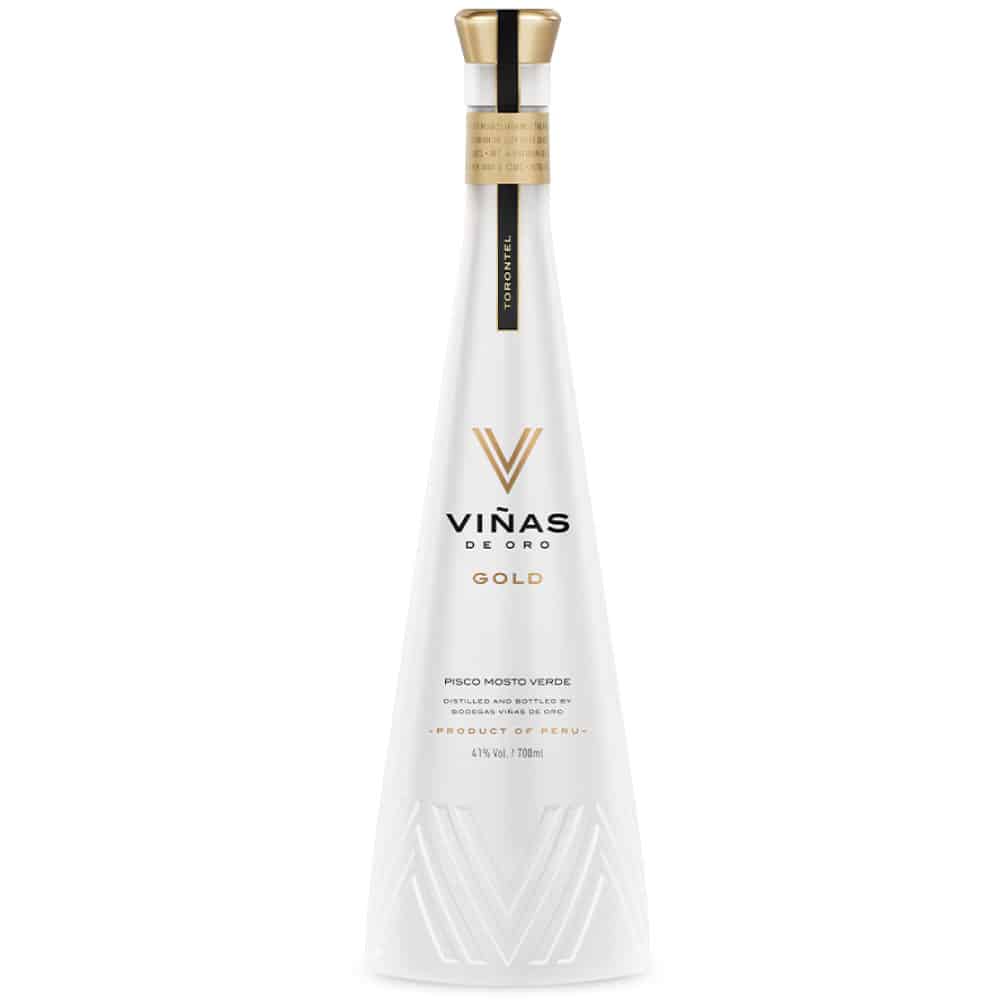 Pisco Viñas de Oro Gold mosto verde torontel 700ml. Perú