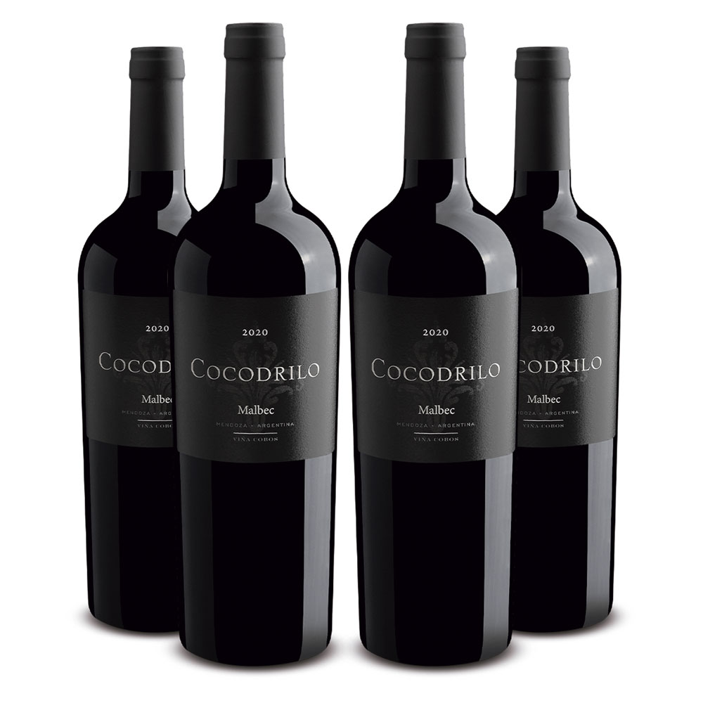 Fourpack Vino tinto Cocodrilo malbec. Argentina