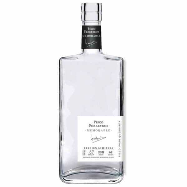 Pisco Ferreyros Memorable Edición Limitada puro quebranta 500ml. Perú