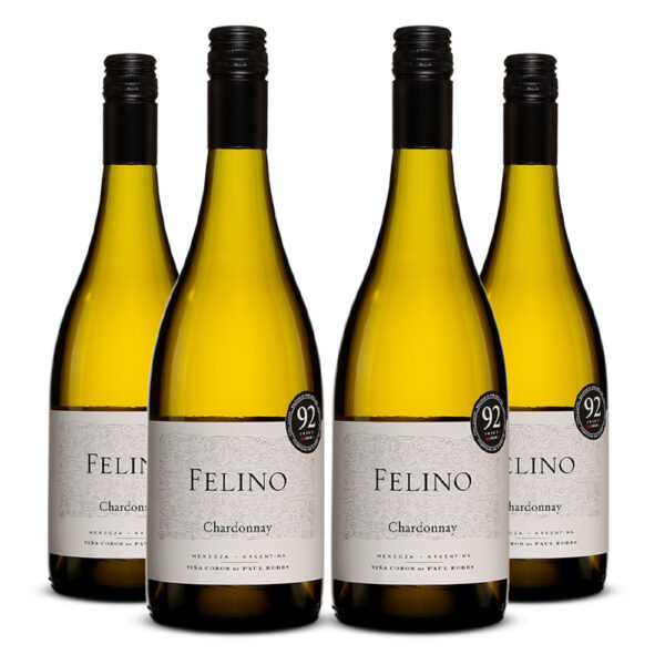 Fourpack Vino blanco Felino chardonnay. Argentina