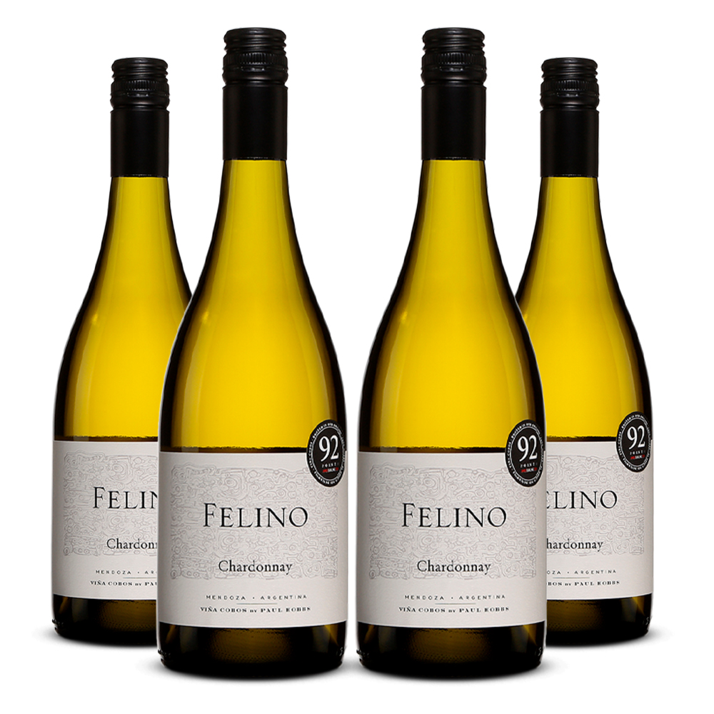 Fourpack Vino blanco Felino chardonnay. Argentina