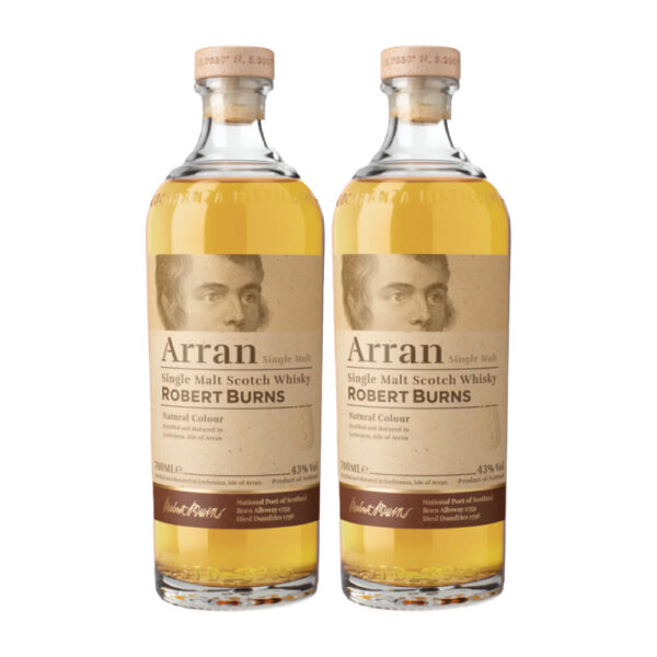 Duopack Whisky Arran single malt Robert Burns, Escocia