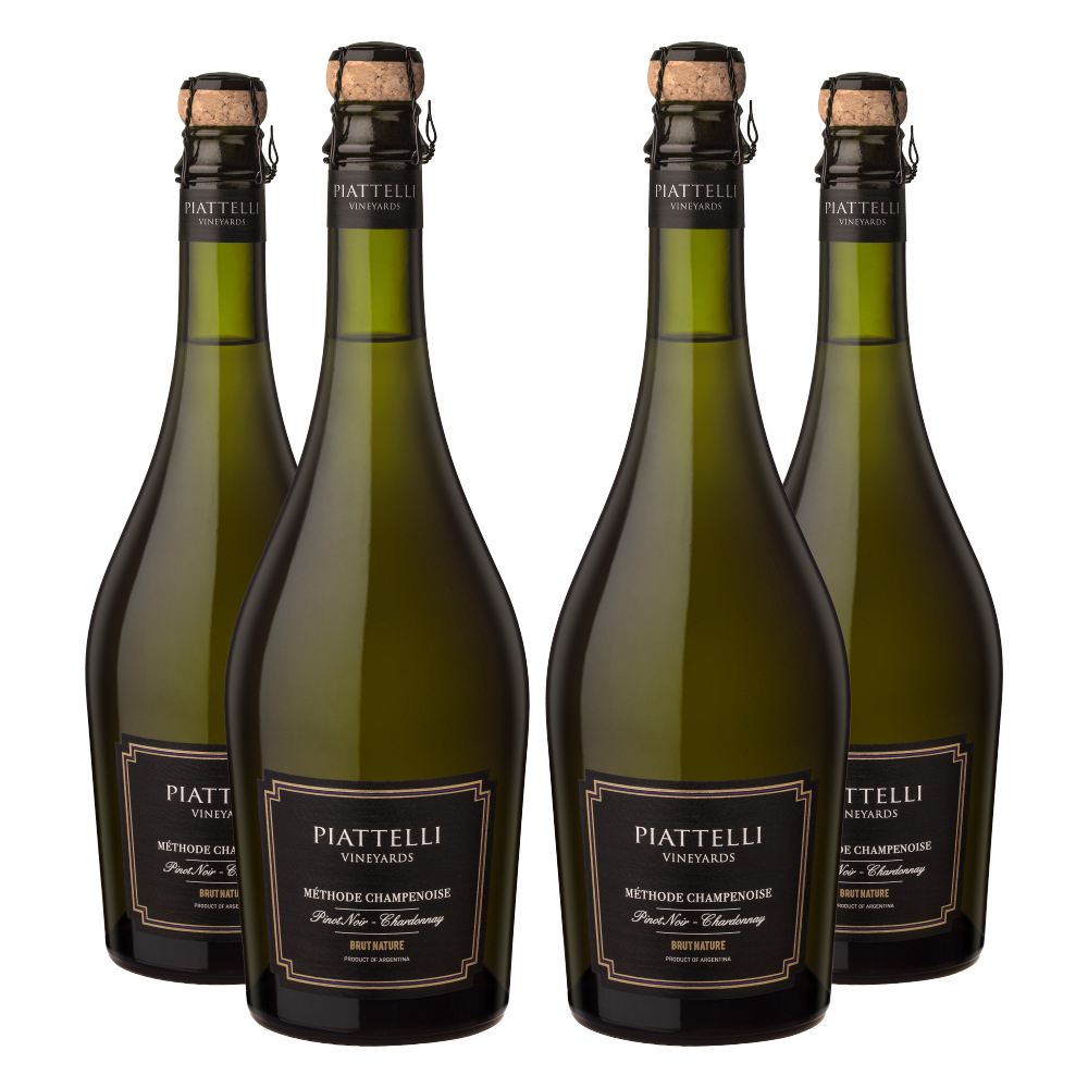 Fourpack Espumante Piattelli Brut Nature. Argentina