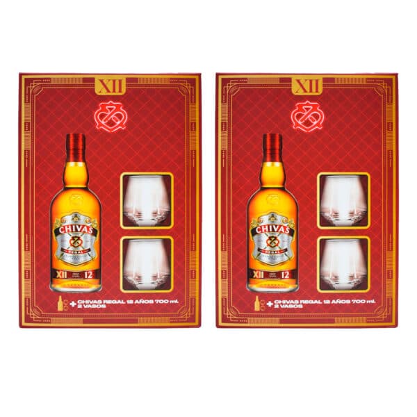 Duopack Pack Whisky Chivas Regal 12 años 700 ml + 2 Vasos