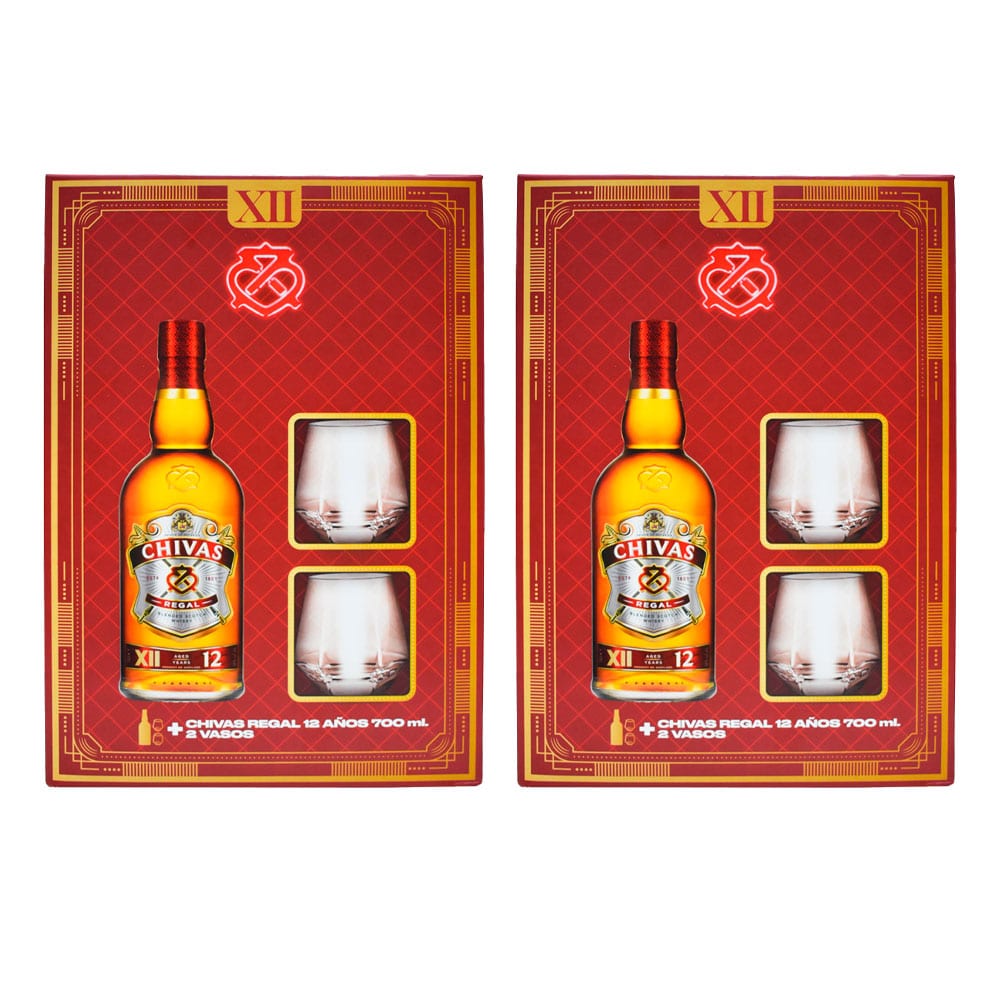Duopack Pack Whisky Chivas Regal 12 años 700 ml + 2 Vasos