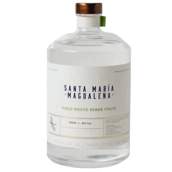 Pisco Santa María Magdalena Mosto verde italia. Perú