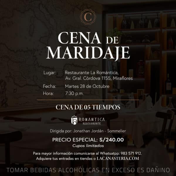 Cena Maridaje 5 Tiempos
