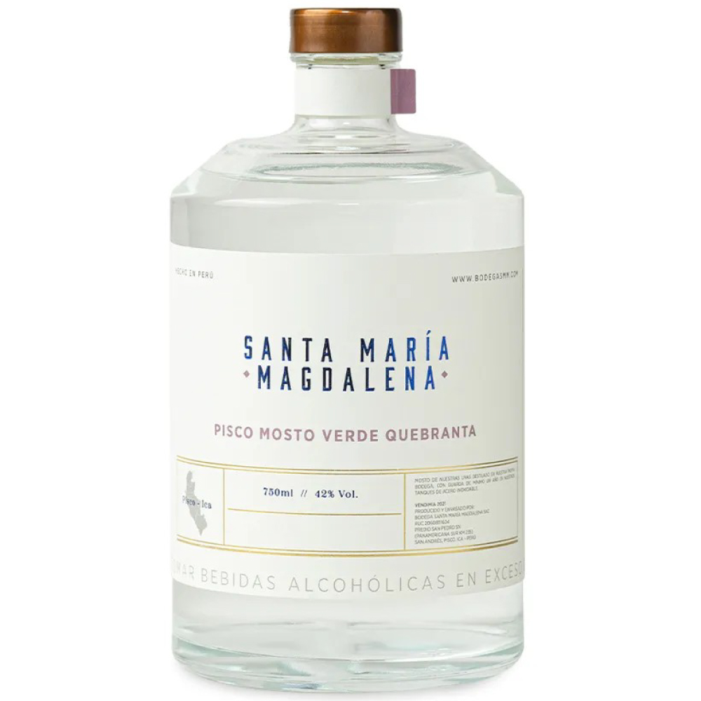 Pisco Santa María Magdalena Mosto verde quebranta. Perú