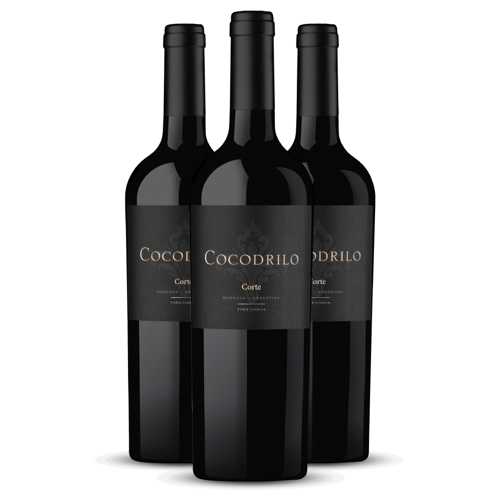 Tripack Vino tinto Cocodrilo corte, Argentina