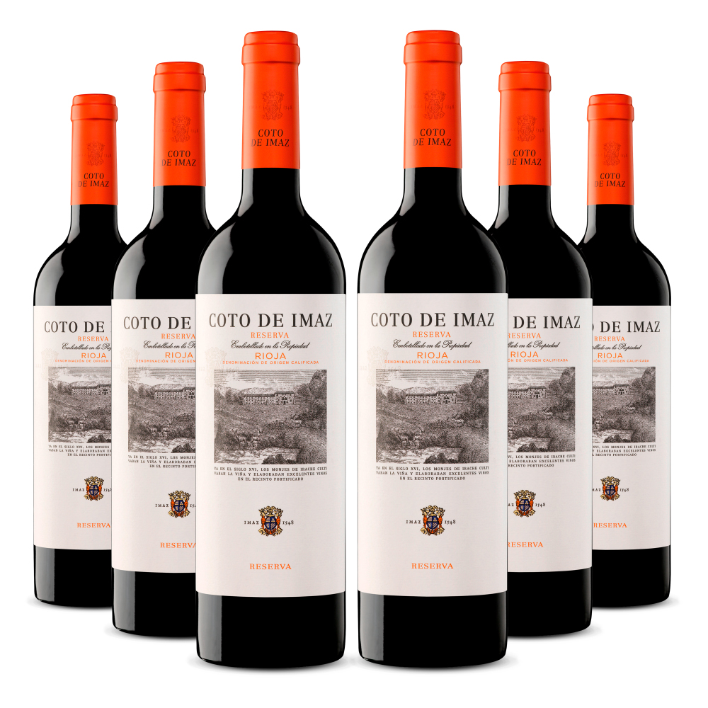 Sixpack Vino tinto Coto de Imaz reserva tempranillo D.O, España