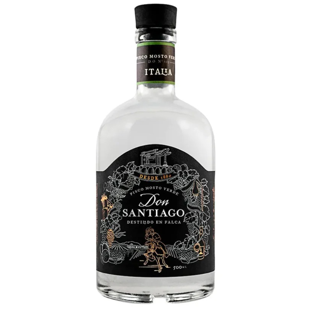 Pisco Don Santiago mosto verde italia 500 ml. Perú