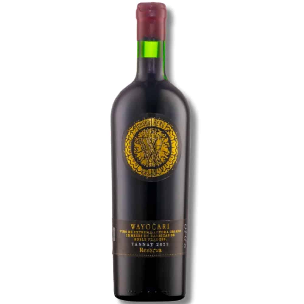 Vino tinto Wayocari reserva tannat 2023. Perú