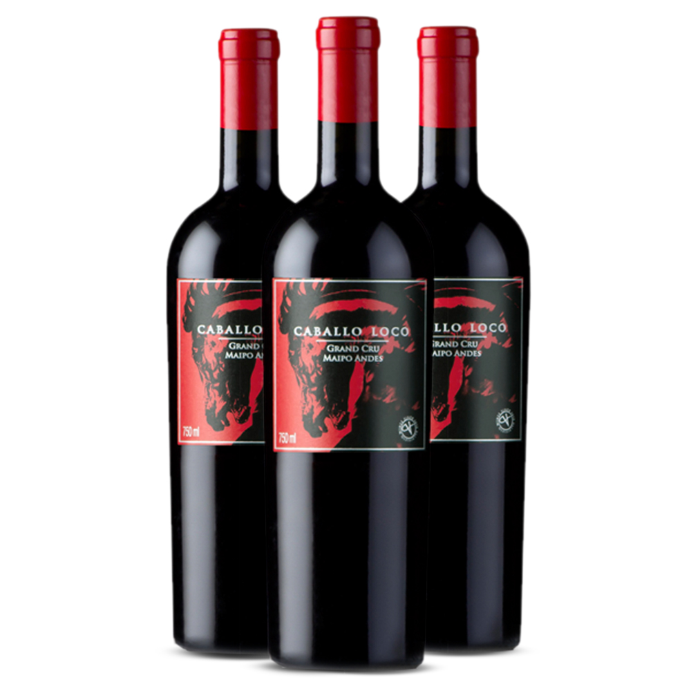 Tripack Vino tinto Caballo Loco grand cru Maipo. Chile