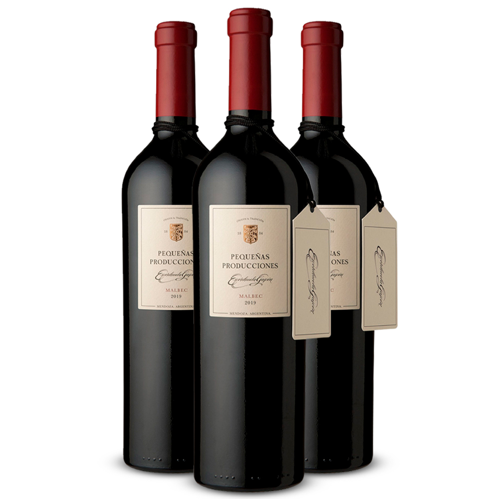 Tripack Vino tinto Pequeñas Producciones malbec. Argentina