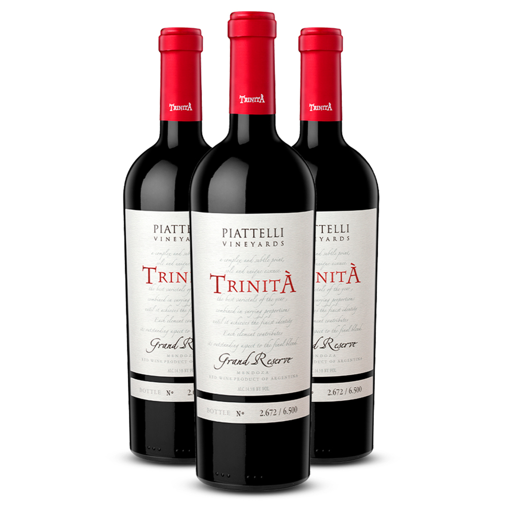 Tripack Vino tinto Piattelli Trinita gran reserva blend, Argentina