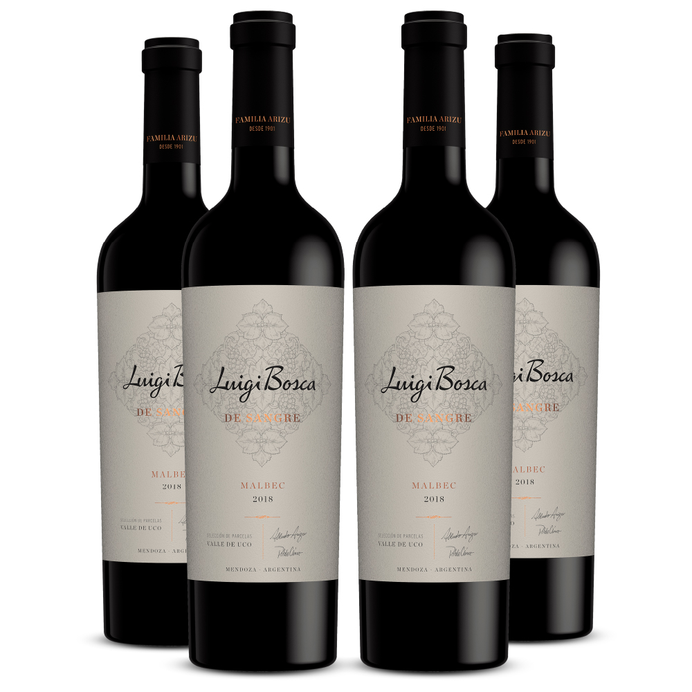 Fourpack Vino tinto Luigi Bosca de Sangre Valle de Uco malbec, Argentina