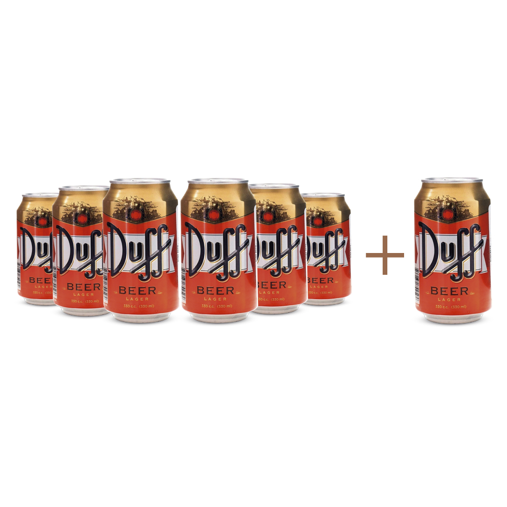 Promo 6 + 1 Cerveza Duff lata 330ml. Portugal