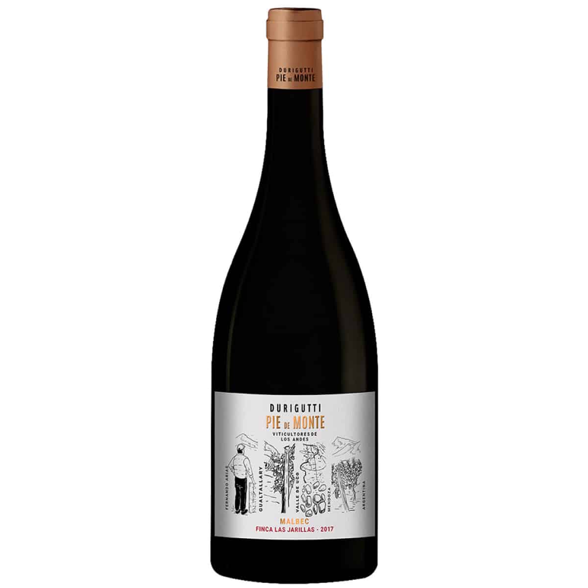 Vino tinto Durigutti Pie de Monte Finca Las Jaramillas malbec 2023. Argentina