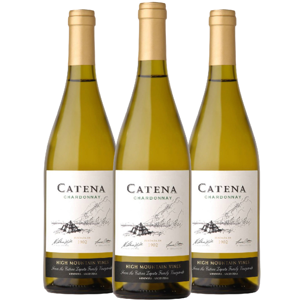 Tripack Vino blanco Catena chardonnay, Argentina