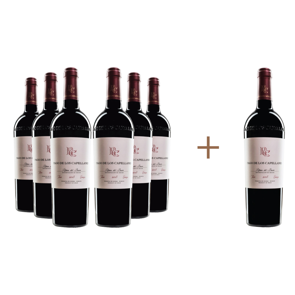 Promo 6 + 1 Vino tinto Pago de los Capellanes Crianza D.O. Ribera del Duero. España.