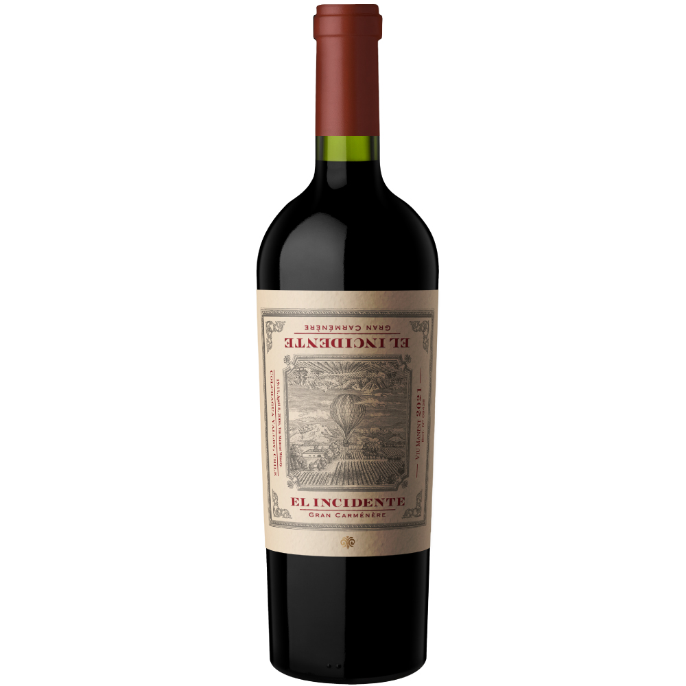 Vino tinto El Incidente gran carmenere 2022. Chile