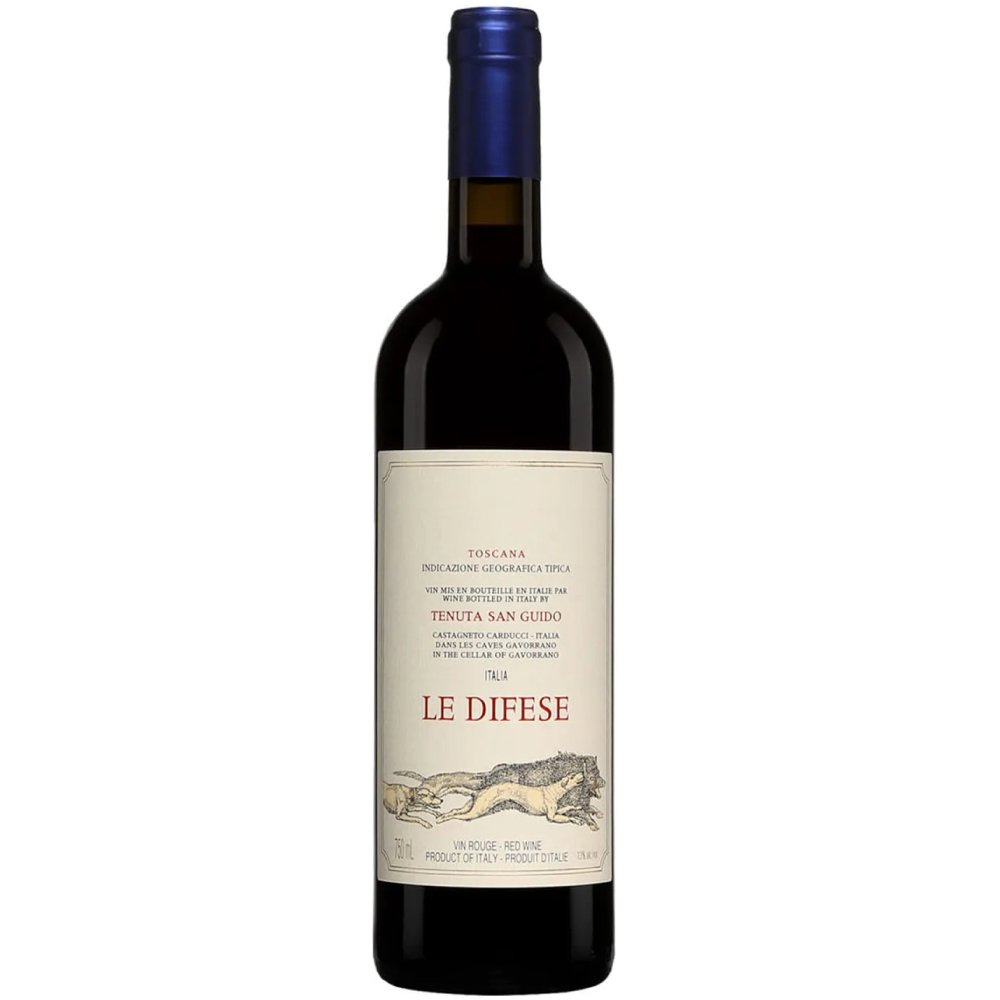 Vino tinto Le Difese cabernet sauvignon, sangiovese. Italia